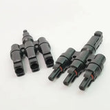 Solar Connector Set 1Pair T Type Four Way Photovoltaic Adapter for Panel System - Extra Image