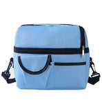 Insulated Lunch Bag Box Tote Cooler For Women Men Hot Cold Food Thermal - Light Blue
