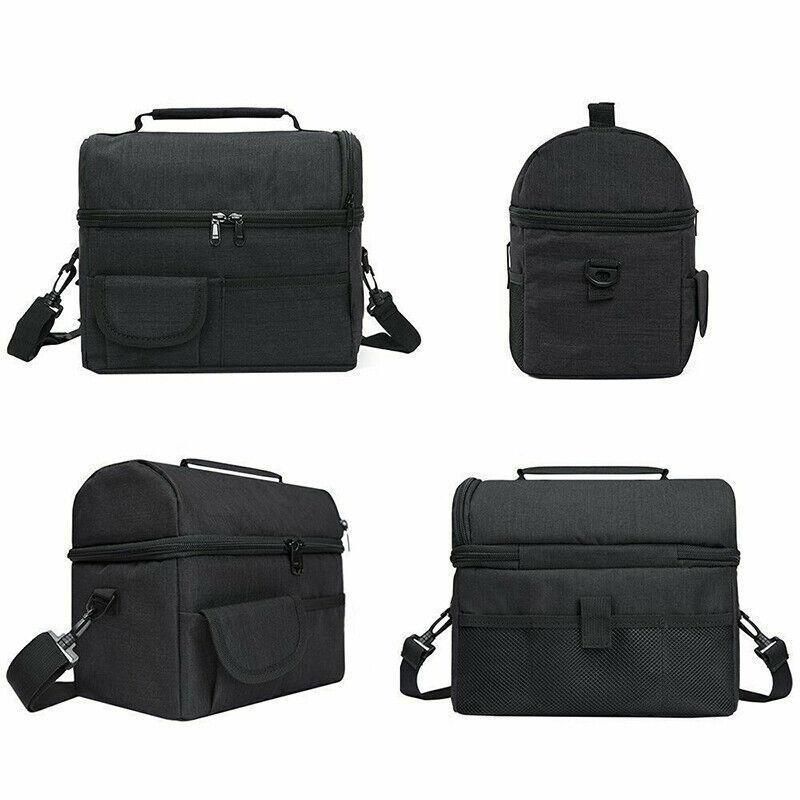 Insulated Lunch Bag Box Tote Cooler For Women Men Hot Cold Food Thermal - Light Blue