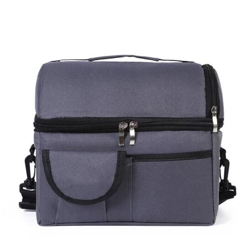 Insulated Lunch Bag Box Tote Cooler For Women Men Hot Cold Food Thermal - Light Blue