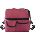 Insulated Lunch Bag Box Tote Cooler For Women Men Hot Cold Food Thermal - Wine Red