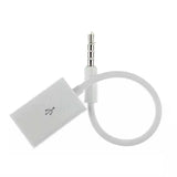 Male Cable Plug Aux Jack 3.5Mm Audio To Usb 2.0 Female Converter Cord Play Mp3 - Front View