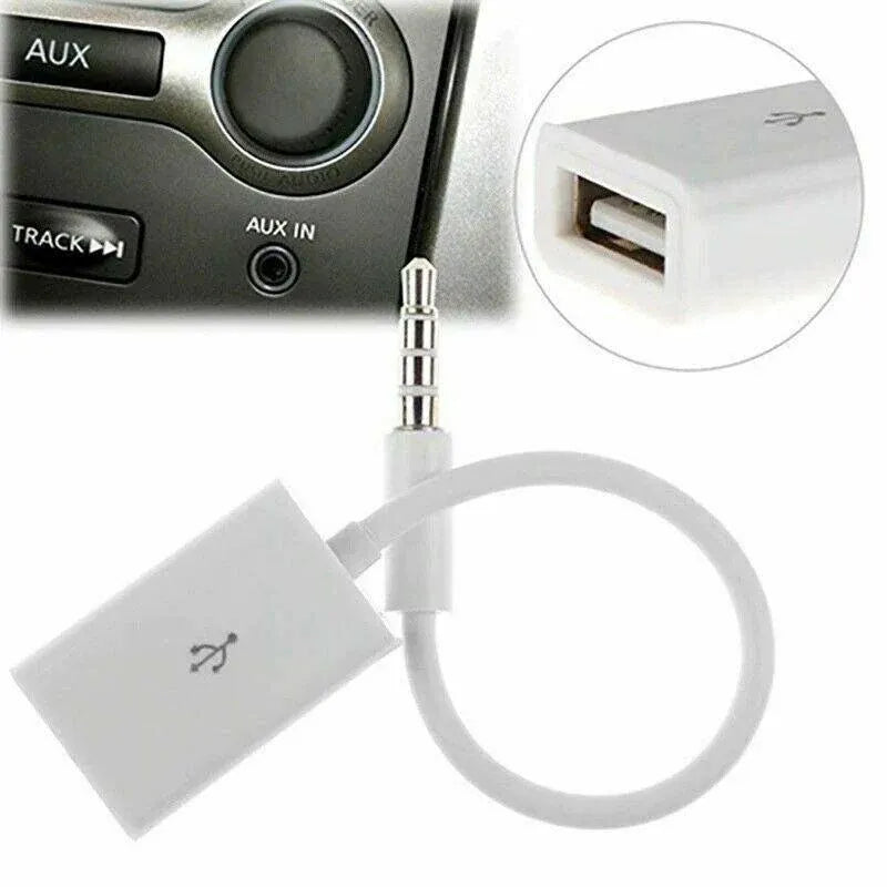 Male Cable Plug Aux Jack 3.5Mm Audio To Usb 2.0 Female Converter Cord Play Mp3