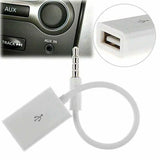 Male Cable Plug Aux Jack 3.5Mm Audio To Usb 2.0 Female Converter Cord Play Mp3 - Side View
