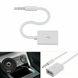 Male Cable Plug Aux Jack 3.5Mm Audio To Usb 2.0 Female Converter Cord Play Mp3 - Rear View