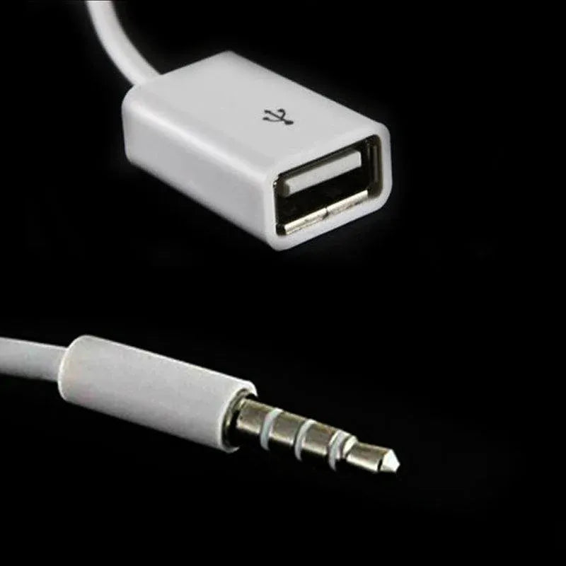 Male Cable Plug Aux Jack 3.5Mm Audio To Usb 2.0 Female Converter Cord Play Mp3