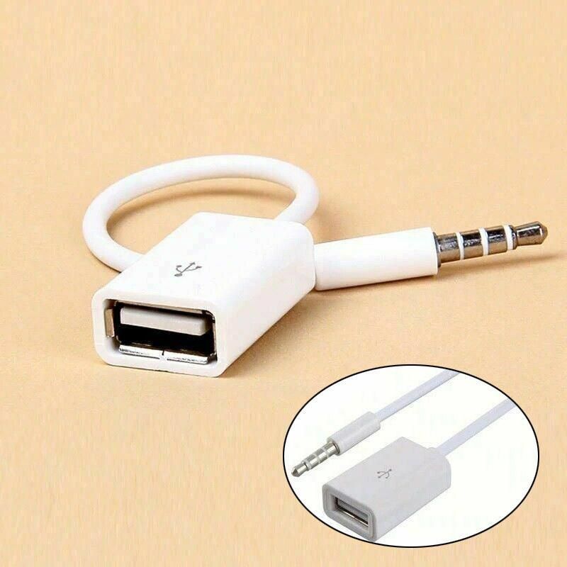 Male Cable Plug Aux Jack 3.5Mm Audio To Usb 2.0 Female Converter Cord Play Mp3
