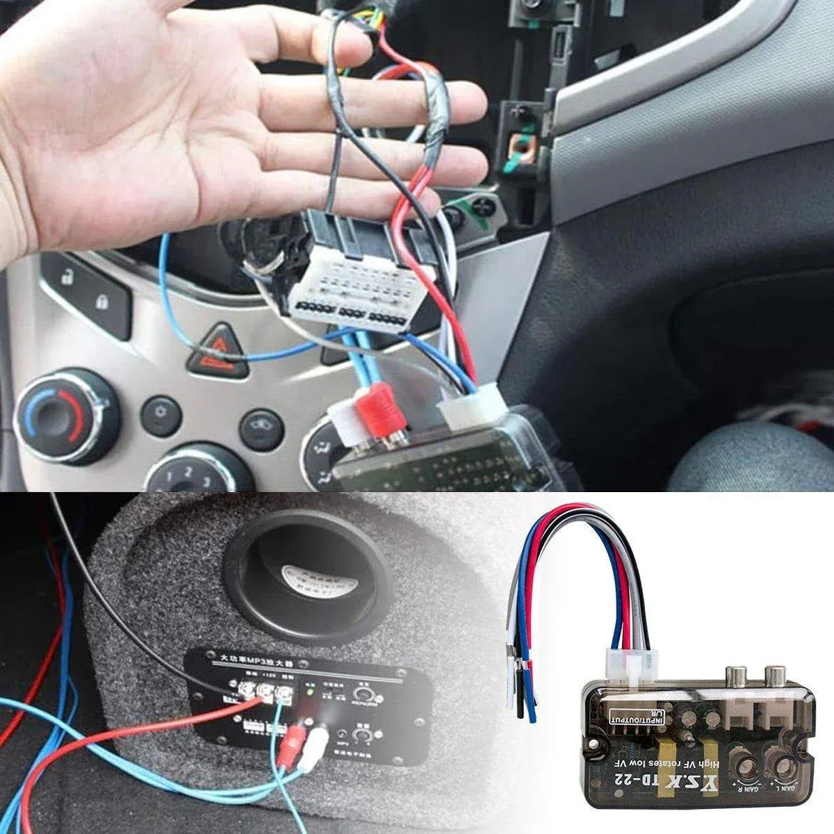 Car High to Low Frequency Converter Auto Stereo Line Speaker Level Adapter TD22