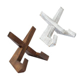 Wooden Plate Stand Rack Display Holder Wooden Support Desktop Reading Stand - White - Front View