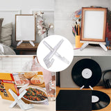 Wooden Plate Stand Rack Display Holder Wooden Support Desktop Reading Stand - White - Top-Down View