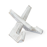 Wooden Plate Stand Rack Display Holder Wooden Support Desktop Reading Stand - White - Rear View