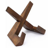 Wooden Plate Stand Rack Display Holder Wooden Support Desktop Reading Stand - White - Close-Up Angle