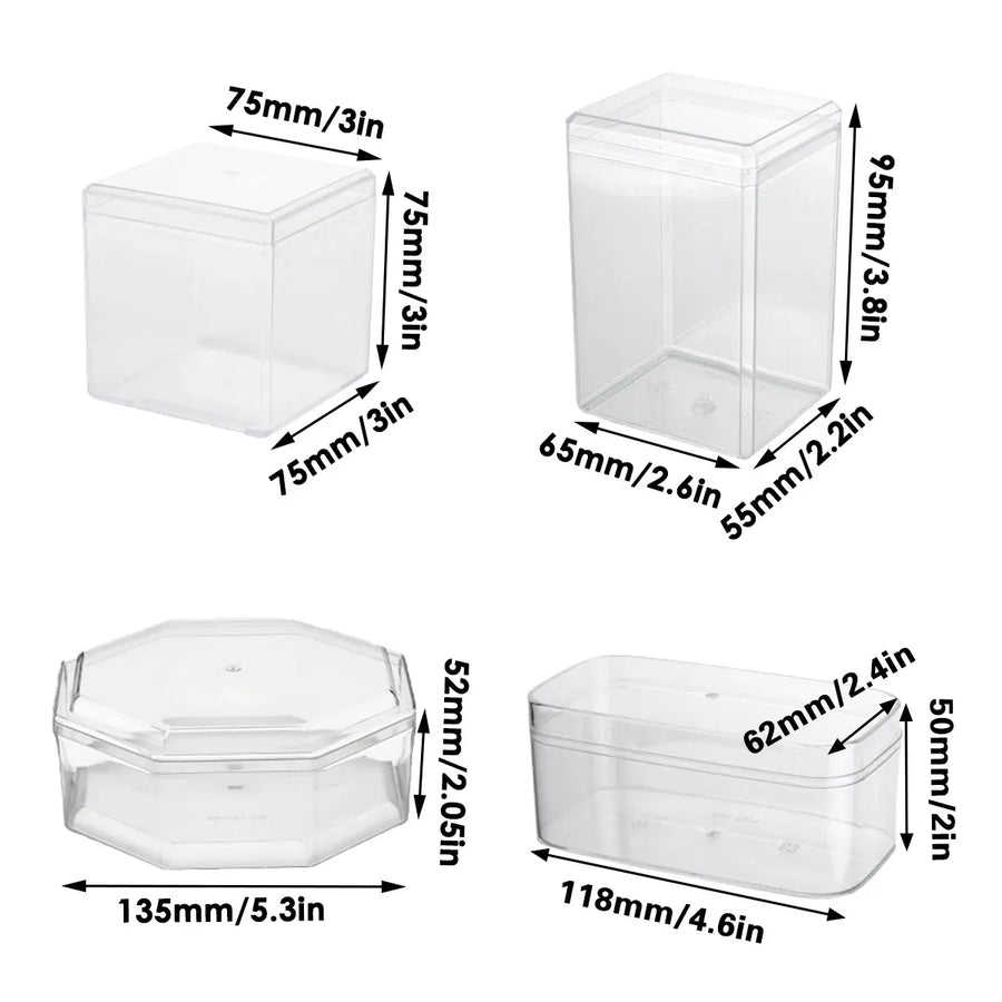 20pcs Transparent Biscuit Box Plastic Cake Box Pastry Dessert Storage Container - 5.5x9.5cm
