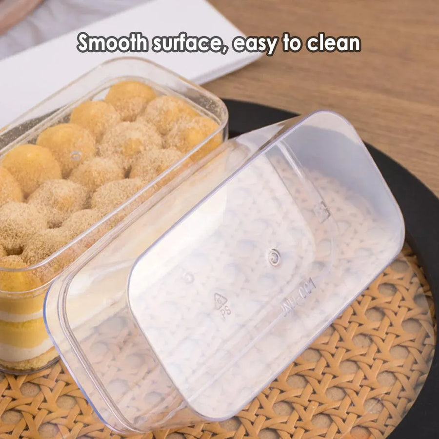 20pcs Transparent Biscuit Box Plastic Cake Box Pastry Dessert Storage Container - 5.5x9.5cm