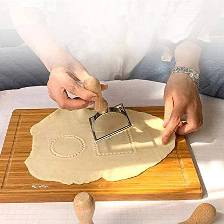 3pcs Dumpling Skin Embossed Moulds Biscuit Stamped Lace Moulds for Baking
