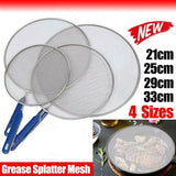 4Size Anti Splatter Guard Oil Net Splash Cover Pan Screen Kitchen Cooking Frying - 25CM