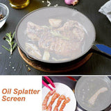4Size Anti Splatter Guard Oil Net Splash Cover Pan Screen Kitchen Cooking Frying - 25CM - 45-Degree Angle