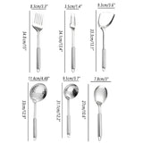 6PCS Stainless Steel Kitchen Utensil Set with Frying Spatula Colander and Spoon - Side View