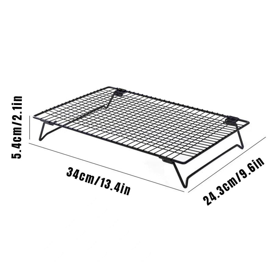 Collapsible Black Mesh Cake Cooling Rack Foldable Baking Tray for Kitchen Use