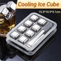 Stainless Steel Whiskey Stones X 8 Ice Cubes With Tong Reusable Cooling Ice Cube