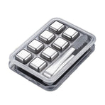 Stainless Steel Whiskey Stones X 8 Ice Cubes With Tong Reusable Cooling Ice Cube