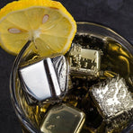 Stainless Steel Whiskey Stones X 8 Ice Cubes With Tong Reusable Cooling Ice Cube