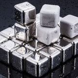 Stainless Steel Whiskey Stones X 8 Ice Cubes With Tong Reusable Cooling Ice Cube
