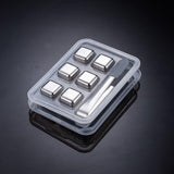 Stainless Steel Whiskey Stones X 8 Ice Cubes With Tong Reusable Cooling Ice Cube