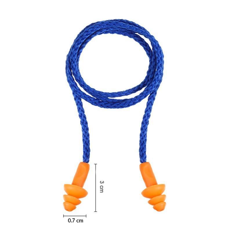 12X Reusable Corded Silicone Earplugs for Sleeping Working Travelling