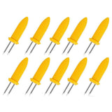 BBQ Corn Holders Set of 10 Reusable Stainless Steel Skewers for Kitchen and Grill - Front View