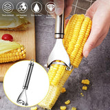 One-Step Corn Peeler Thresher Tools Kitchen Cob Kerneler Cutter Stripper Remover - Top-Down View