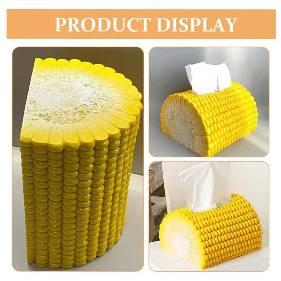 Corn Shape Tissue Box Paper Dispenser Decorative Napkin Holder for Home Office