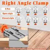 Angle Clamp Set 4pcs 90-Degree Adjustable L Shape Corner Woodworking Position - Closed style - Front View