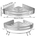 Wall Mounted Bathroom Shelf Triangle Corner Shower Storage Rack for Toiletries - Single layer with rod