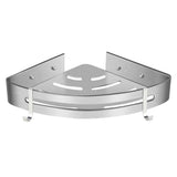 Wall Mounted Bathroom Shelf Triangle Corner Shower Storage Rack for Toiletries - Single layer with rod