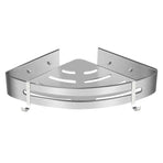 Wall Mounted Bathroom Shelf Triangle Corner Shower Storage Rack for Toiletries - Single layer with rod