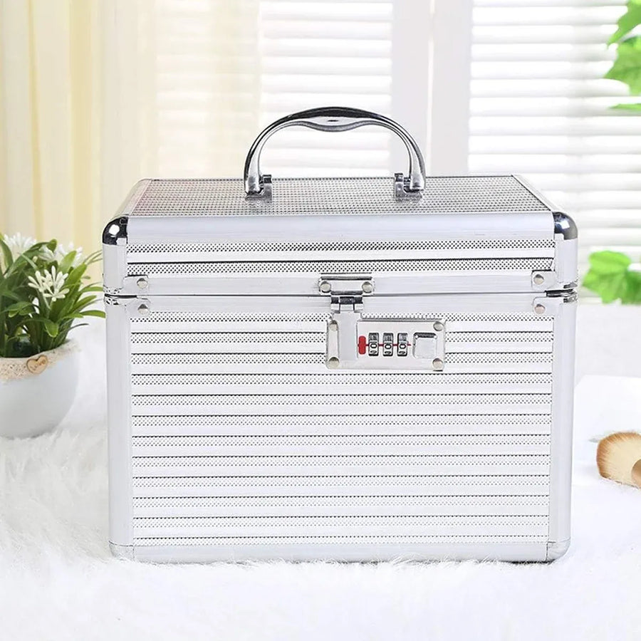 Aluminium Alloy Cosmetic Case Portable Handheld Storage Box Multifunctional