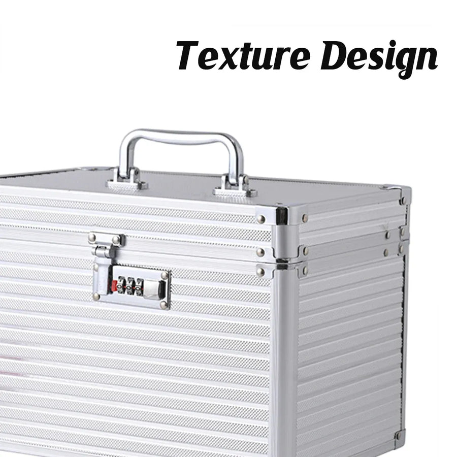 Aluminium Alloy Cosmetic Case Portable Handheld Storage Box Multifunctional