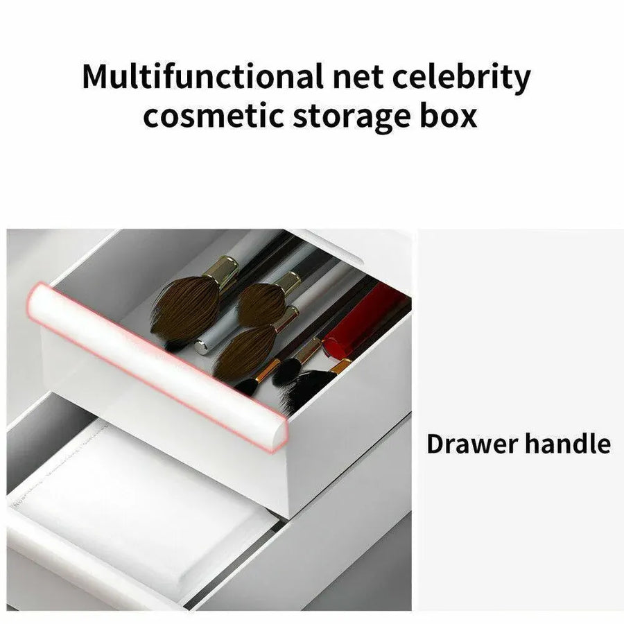 Cosmetic Makeup Organizer With Drawers Bathroom Skincare Storage Box Holder Case - Pink