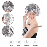 Grandmother Wig Grey Silver Curls Grandma Granny Old Lady Woman Costume Party