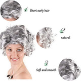 Grandmother Wig Grey Silver Curls Grandma Granny Old Lady Woman Costume Party - Extra Image