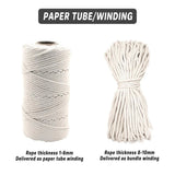Cotton Rope Macrame Cord 1-12mm DIY Craft Tapestry Binding Decorative String - 6mm x 100m - Low Angle