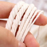 Cotton Rope Macrame Cord 1-12mm DIY Craft Tapestry Binding Decorative String - 6mm x 100m - Extra Image