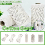 Cotton Rope Macrame Cord 1-12mm DIY Craft Tapestry Binding Decorative String - 6mm x 100m - Extra Image