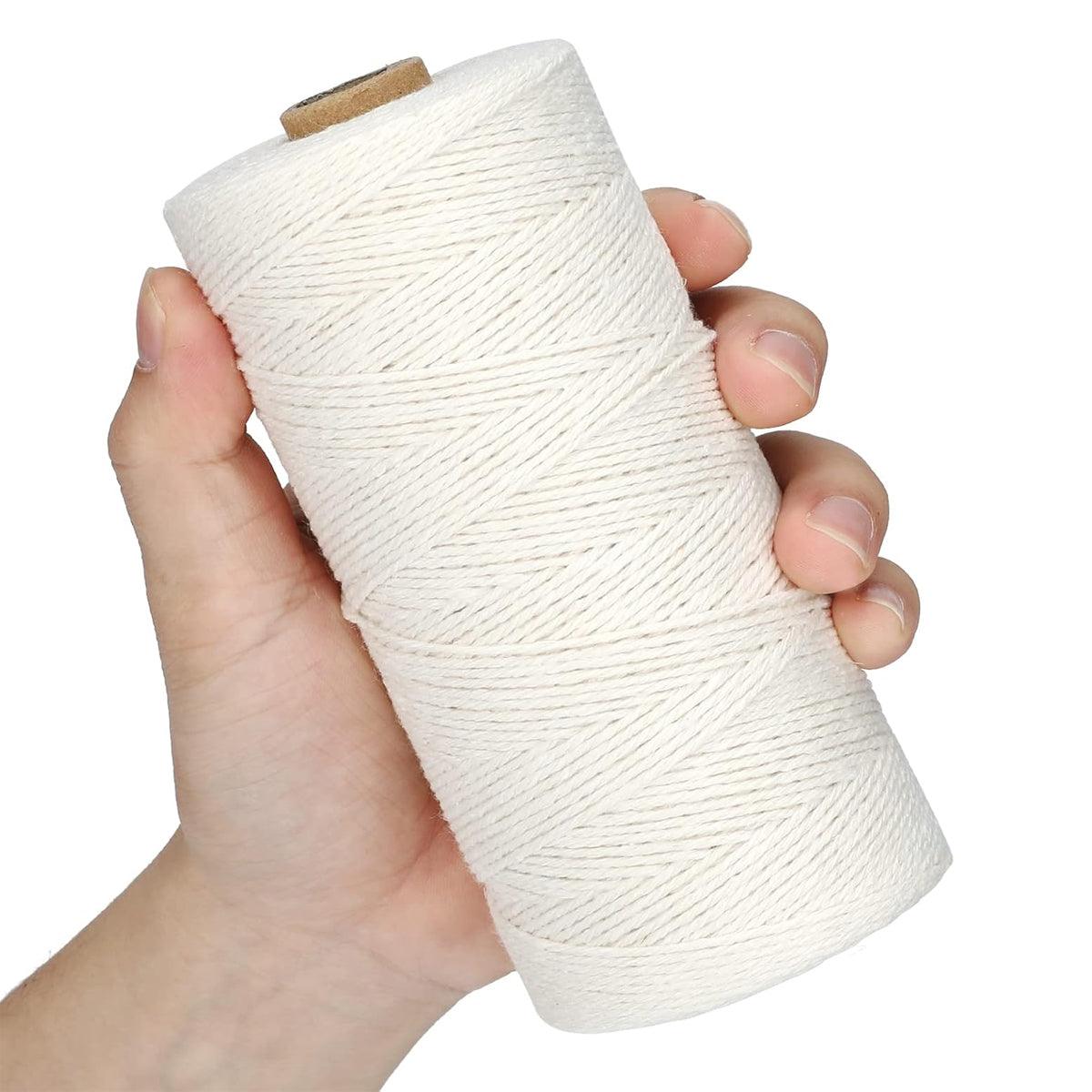 Cotton Rope Macrame Cord 1-12mm DIY Craft Tapestry Binding Decorative String - 6mm x 100m