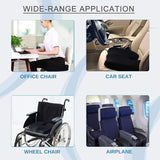 Orthopaedic Memory Foam Seat Cushion Support Back Pain Chair Pillow Car - Coffee - Top-Down View