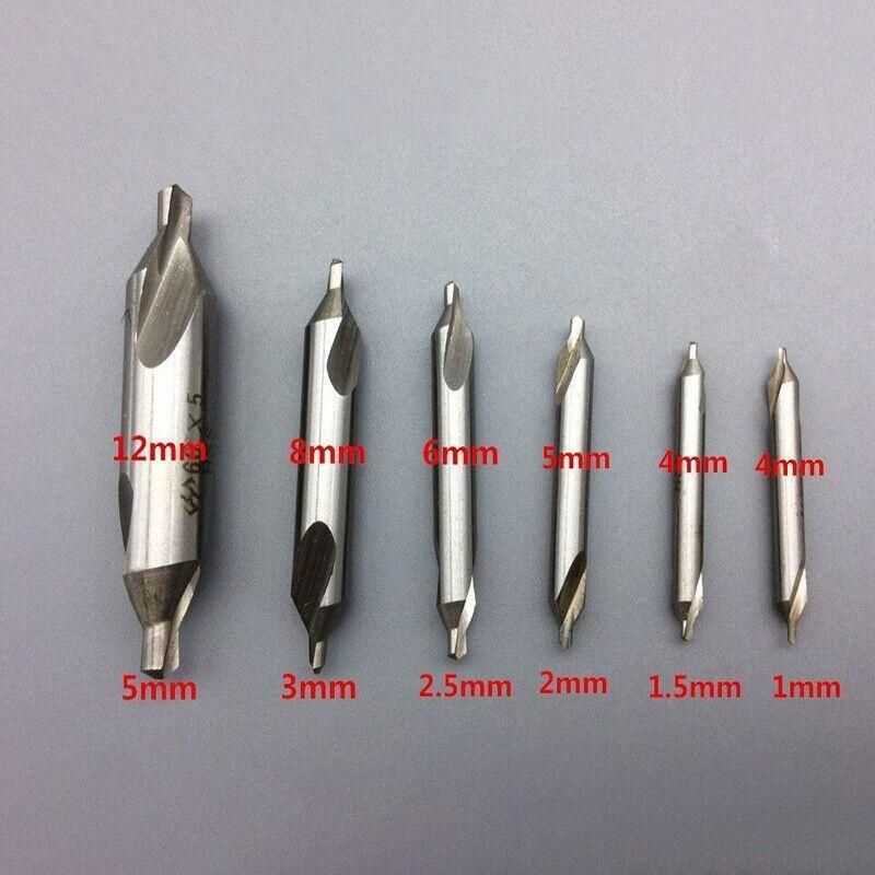 6Pcs Combined Center Drill Countersink Bit Lathe Mill Tackle Kit High Speed