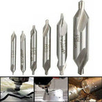 6Pcs Combined Center Drill Countersink Bit Lathe Mill Tackle Kit High Speed