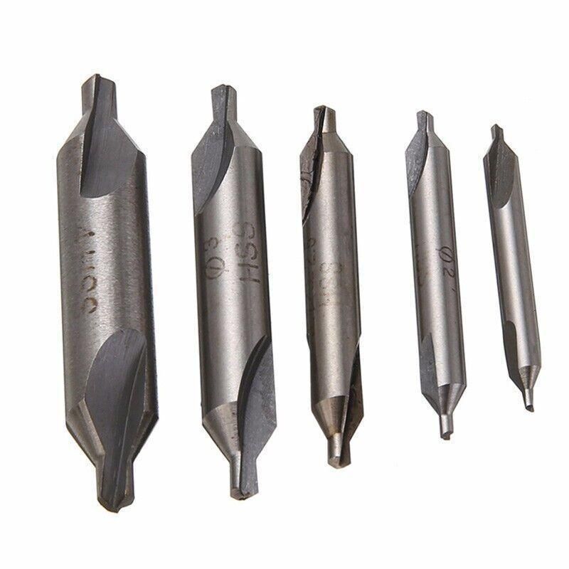6Pcs Combined Center Drill Countersink Bit Lathe Mill Tackle Kit High Speed