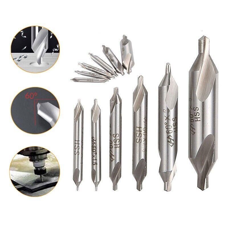 6Pcs Combined Center Drill Countersink Bit Lathe Mill Tackle Kit High Speed